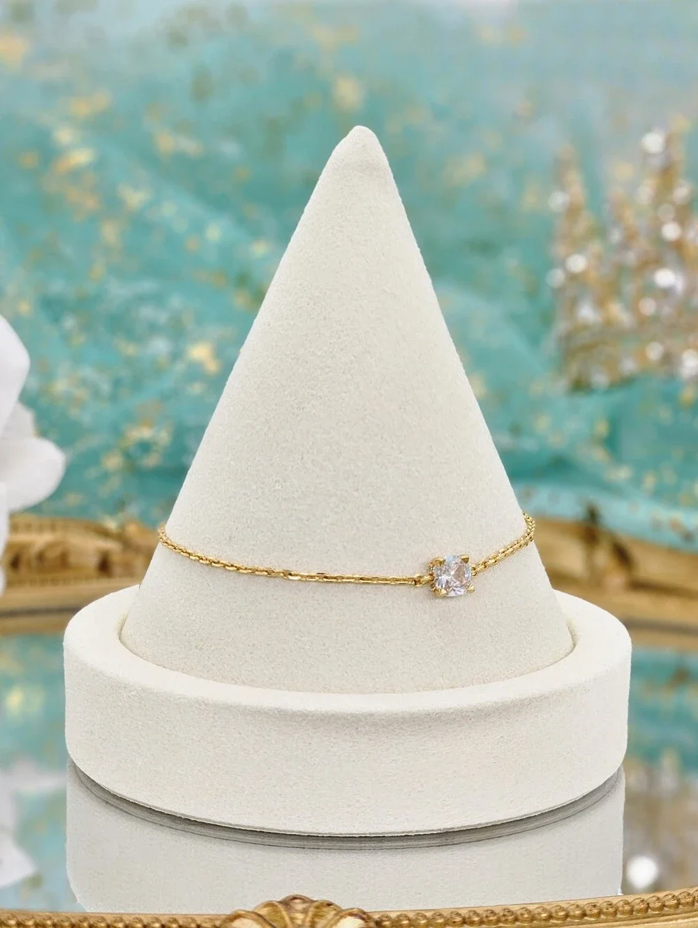 Kate Spade Bracelet Gold Chain Wedding Bridal Boho Classic Modern Resort Formal
